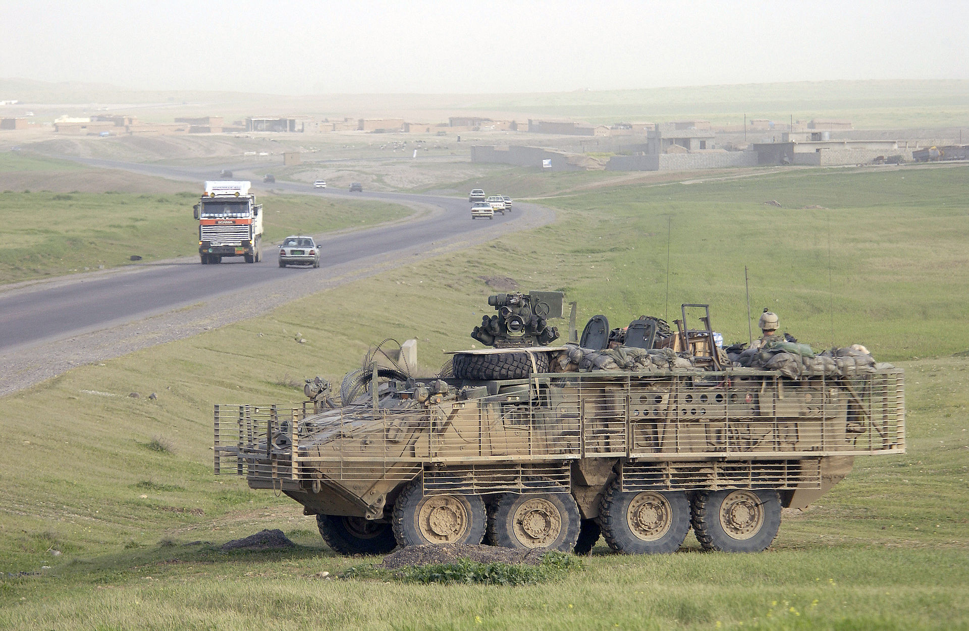 A US Army (USA) M1126 Stryker near Mosul, Iraq (2005)
